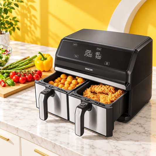 SENCOR Air Fryer, Double Compartment,